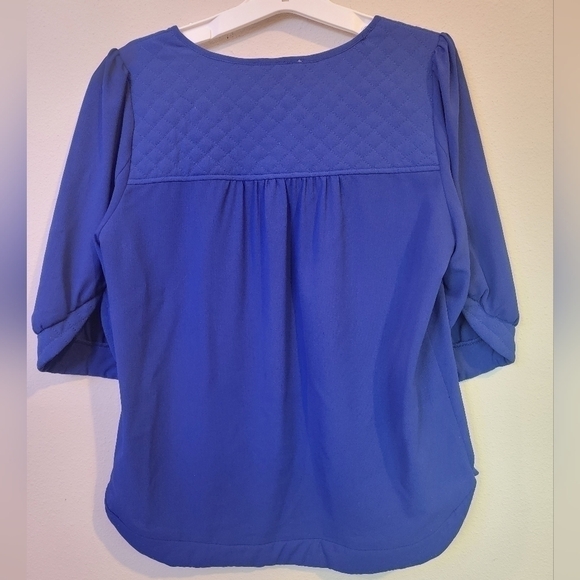 41 Hawthorn Cobalt Blue Quilted Puff Peasant Blouse Size Medium - Picture 8 of 8